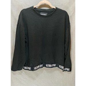 Victoria‎ Sport Sweater Womens Medium Black White Logo Pullover Ladies